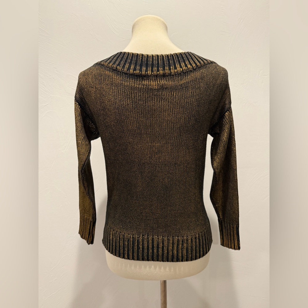 superdown Metallic Off-the-Shoulder Marla Sweater in Copper - Picture 3 of 7